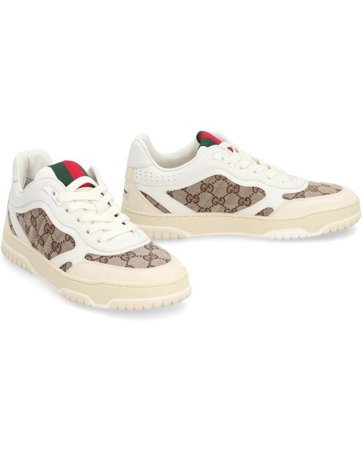 Gucci White Re-Web Low-Top Sneakers