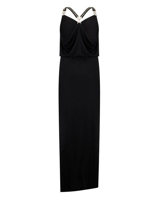 Versace Black Long Dress With Jewel Straps
