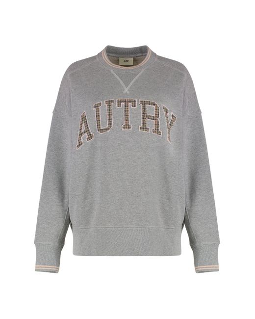 Felpa College in cotone con logo di Autry in Gray