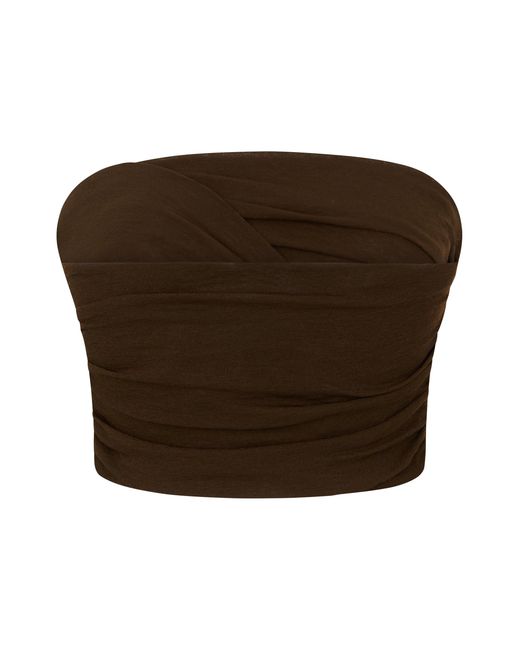 Ganni Brown Crop Top Without Sleeves