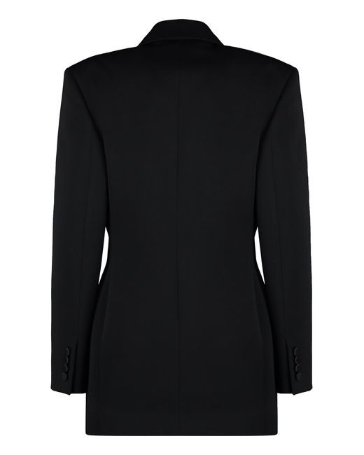 Saint Laurent Black Double-Breasted Wool Jacket