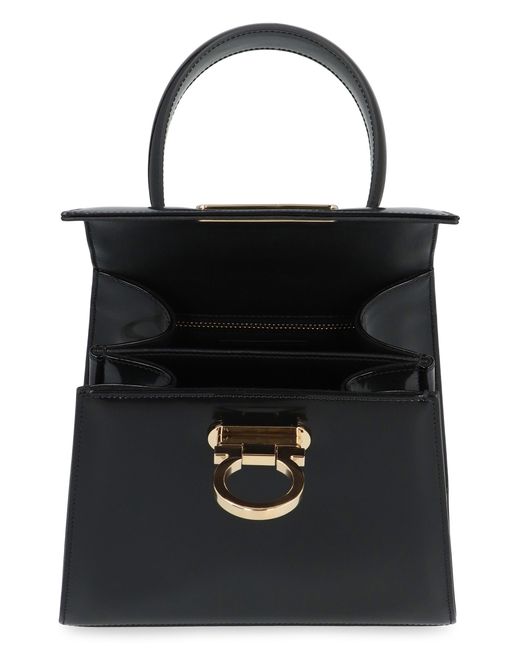 Ferragamo Black Iconic Leather Handbag