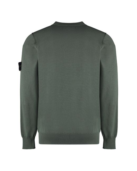 Stone Island Green Cotton Crew-neck Sweater for men