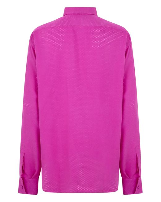 Tom Ford Pink Silk Brocade Shirt for men