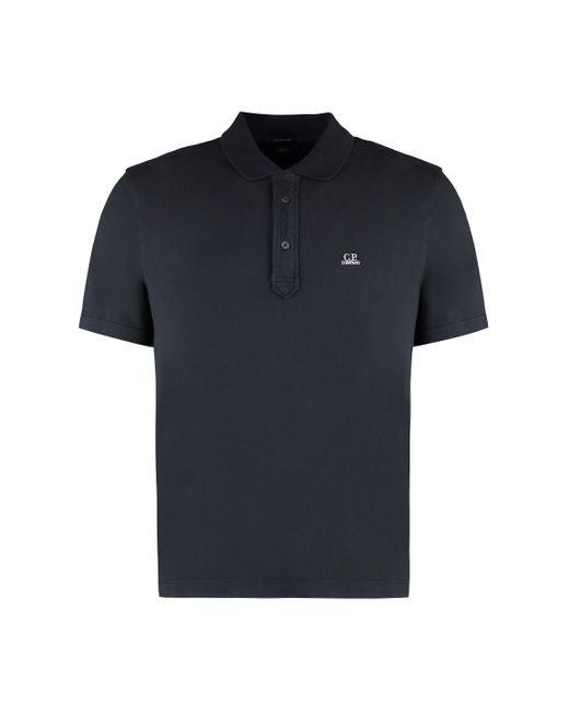 C P Company Black Cotton Polo Shirt for men