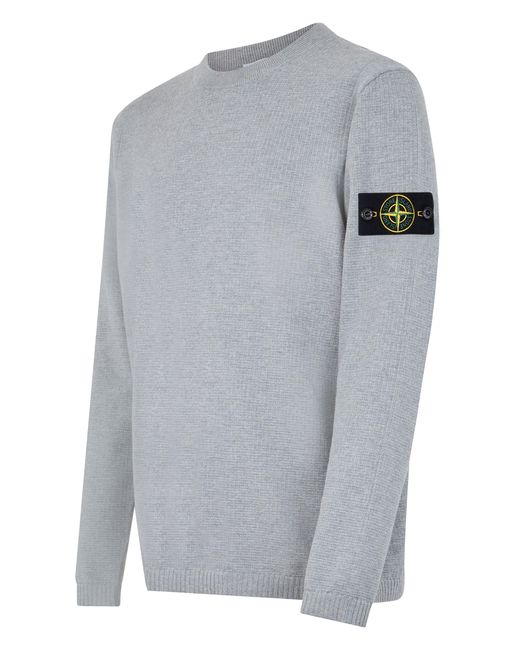 Stone Island Gray Crew Neck Sweater for men