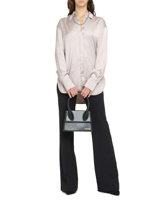Golden Goose Deluxe Brand Pink Oversized Shirt With Side Slits