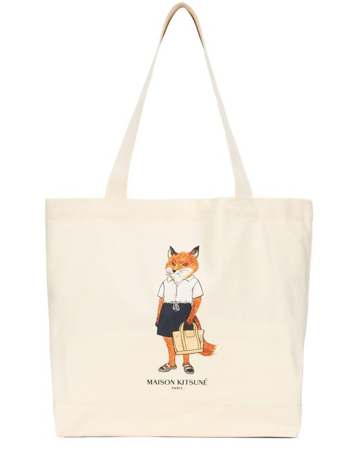 Maison Kitsuné Natural Canvas Tote Bag for men