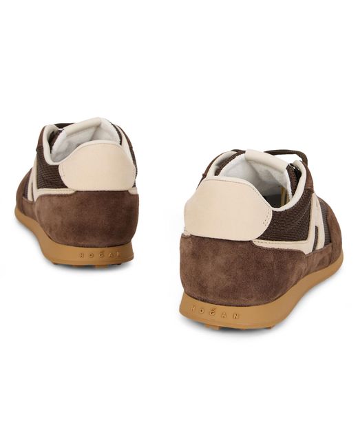 Hogan Brown Logo-Detail Sneaker With Cushioned Collar And Rubber Sole for men