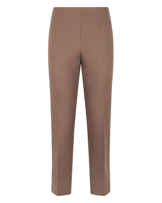 Peserico Brown Straight Cotton Elastic Pants