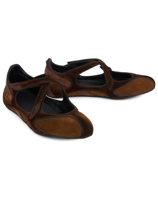 The Attico Brown Ballet Flat With Hook Closure