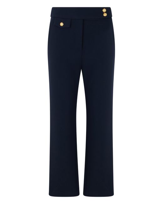 Veronica Beard Blue Slim Trousers With Decorative Buttons