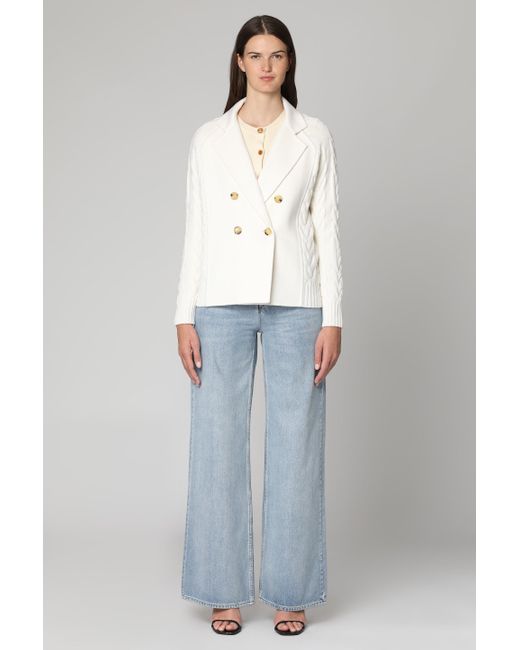 Max Mara White Micio Double-Breasted Wool Jacket