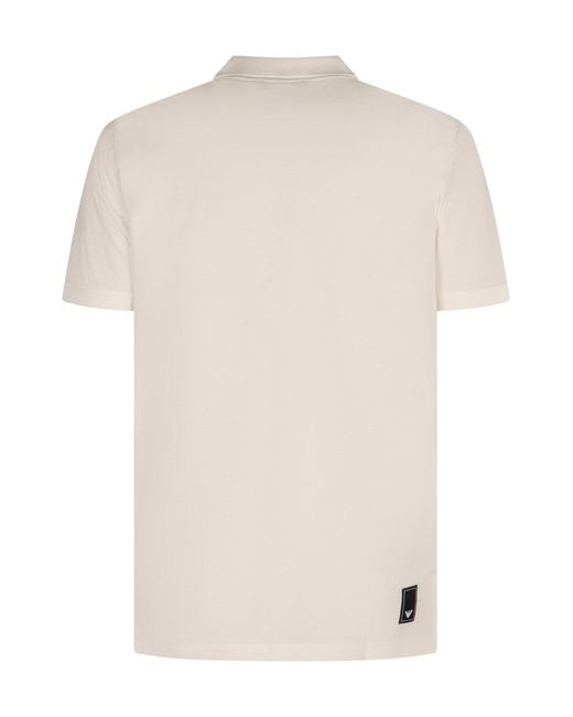 Emporio Armani Natural Knitted Cotton Polo Shirt for men