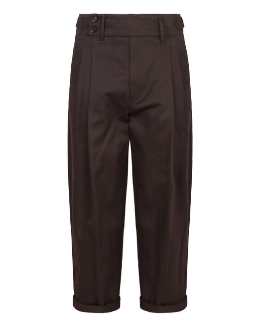 Dolce & Gabbana Brown Cotton-Twill Bush-Trousers for men