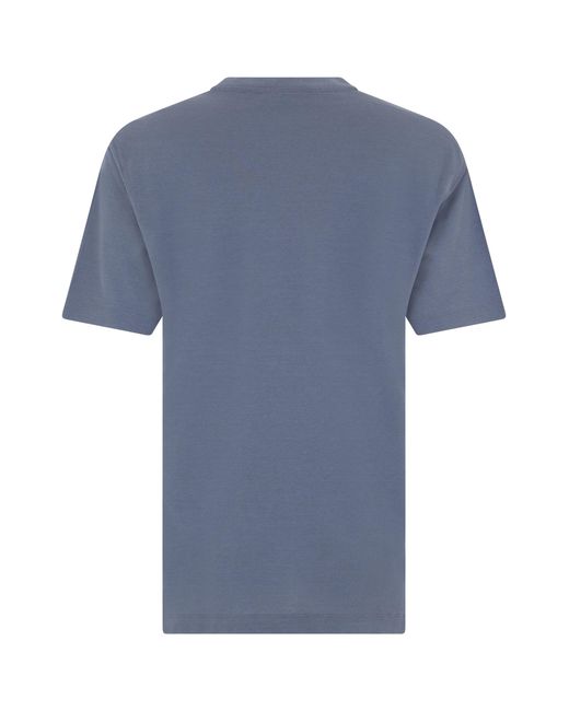 Slowear Blue Cotton T-Shirt With Short Sleeves for men