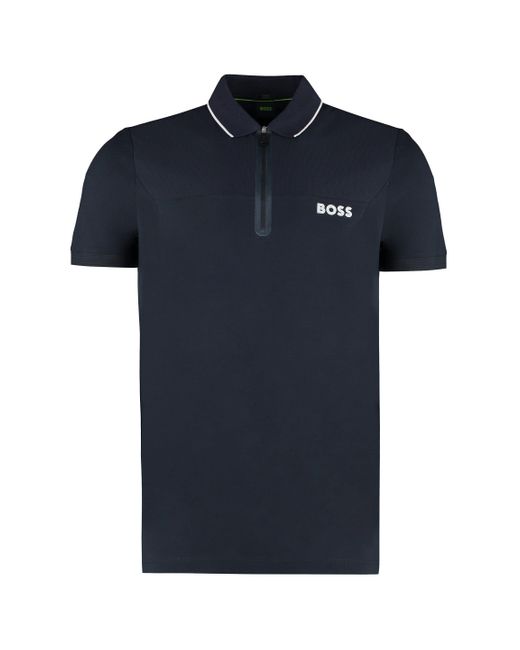 Boss Black Cotton Jersey Polo Shirt for men