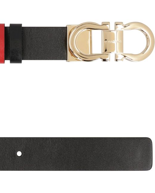 Ferragamo White Gancini Reversible Leather Belt