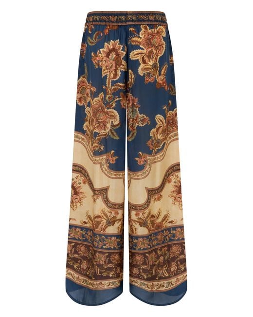 Zimmermann Multicolor Printed Silk Pants With Drawstring