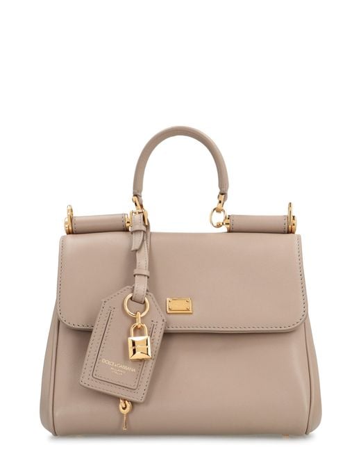 Dolce & Gabbana Natural My Sicily Leather Handbag