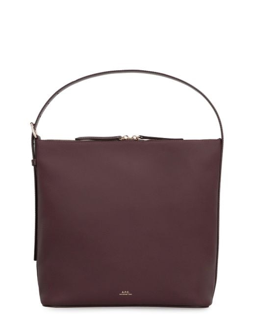 A.P.C. Purple Vera Leather Shoulder Bag