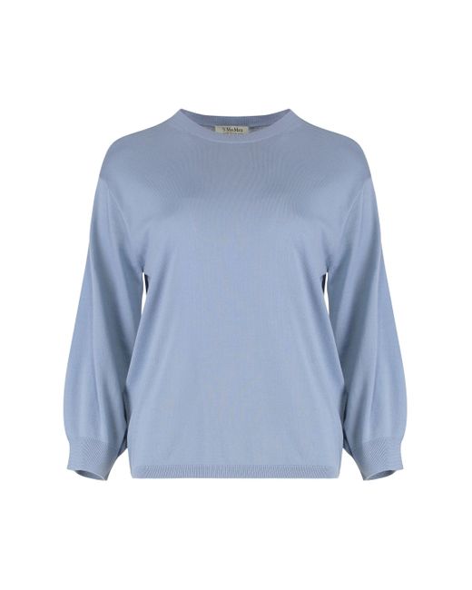 Max Mara Blue Amico Virgin Wool Sweater