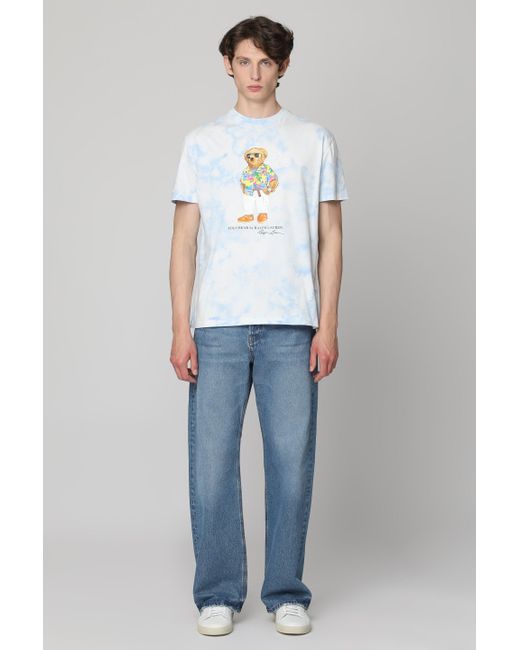 T-shirt girocollo in cotone di Ralph Lauren in Blue da Uomo