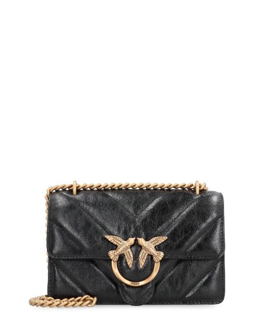 Pinko Mini Love Leather Crossbody Bag in Black Lyst UK