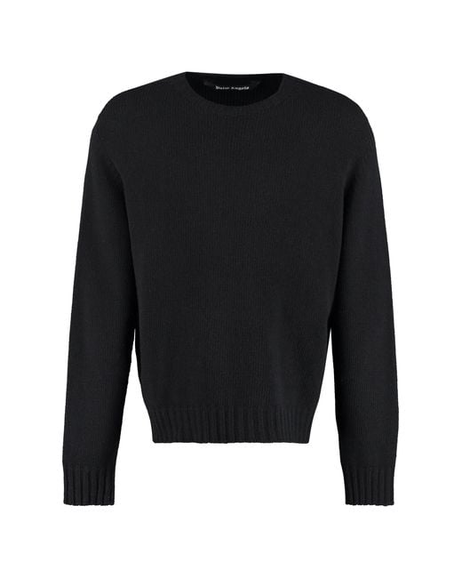 Palm Angels Black Wool Blend Pullover for men