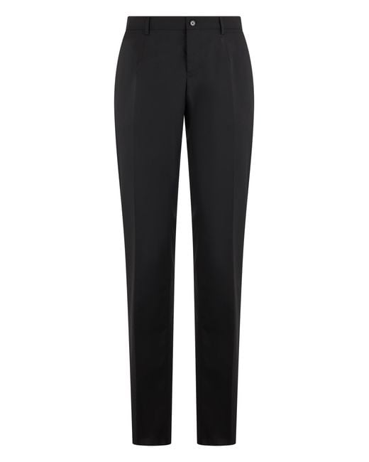 Dolce & Gabbana Black Trousers In Stretch Wool for men