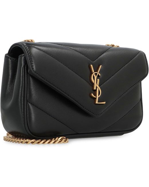Borsa Loulou Mini in pelle di Saint Laurent in Black