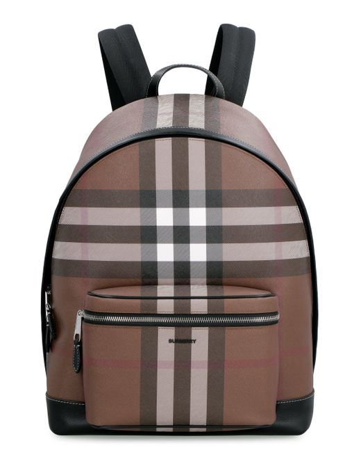 Save 7% Mens Backpacks Burberry Backpacks Burberry Leather Checked Backpack in Black for Men 