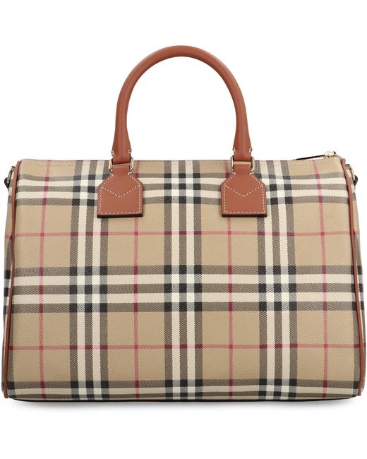 Burberry Natural Bowling Bag Check Media