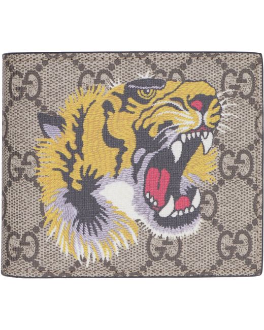 Portafoglio flap-over con stampa Bengal TigerGucci in Pelle da Uomo colore  Neutro | Lyst