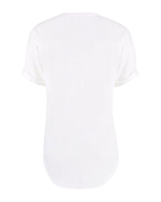Isabel Marant White Linen Zewel T-Shirt With Logo