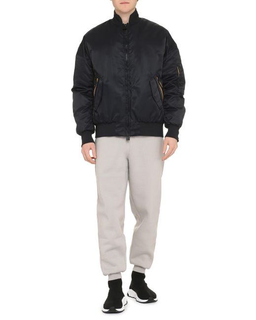 K-Way Black Londony Bomber In Technical Fabric for men