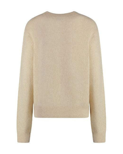 Isabel Marant Natural Lylia Long Sleeve Crew-Neck Sweater