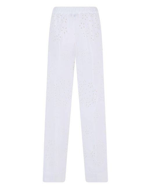 Herno White Straight Lace Sangallo Pants