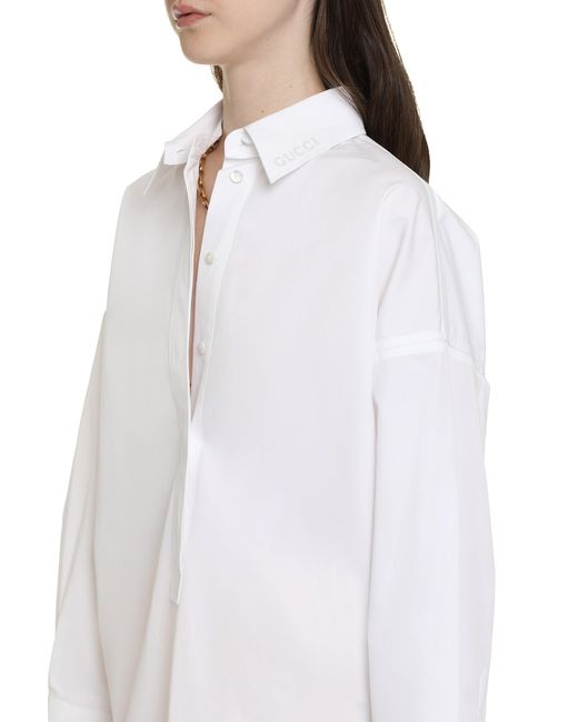 Gucci White Shirt Heavy Cotton Popeline/Mo