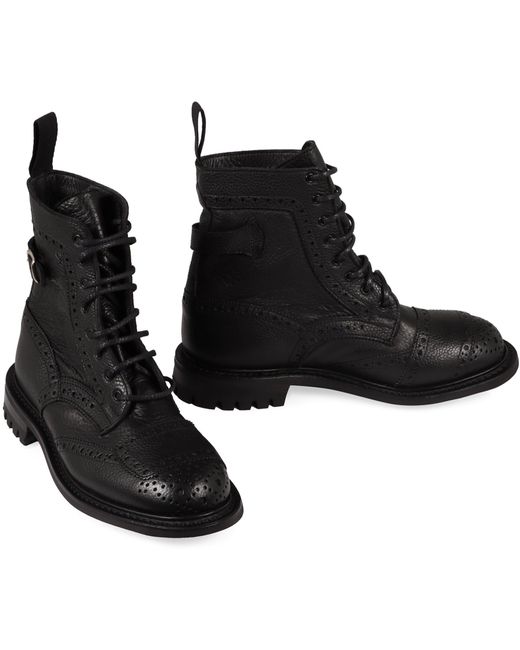 Tricker's Black Leather Ankle Boots