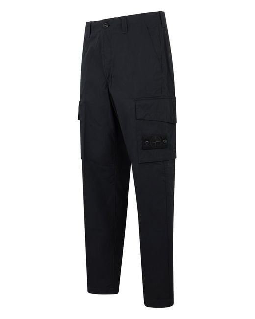 Stone Island Blue Pants With Practical Pockets for men