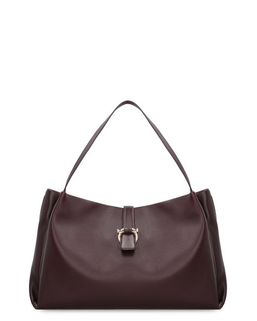 Ferragamo Purple Leather Tote