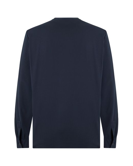 Emporio Armani Blue Shirt With V-Neck for men