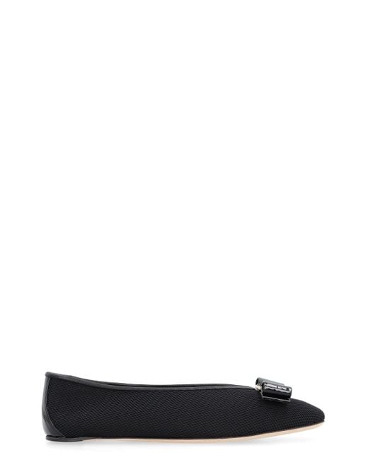 Ferragamo Black Vara Ballet Flats