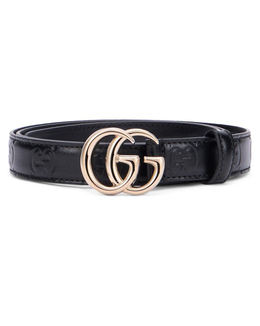 Gucci Black Thin Leather Belt