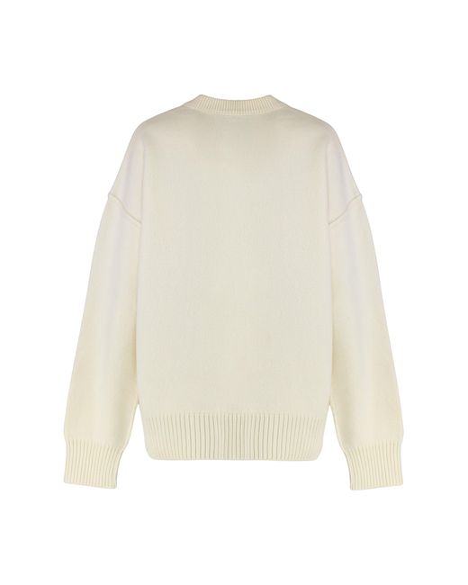 AMI White Sweater With Round Neck