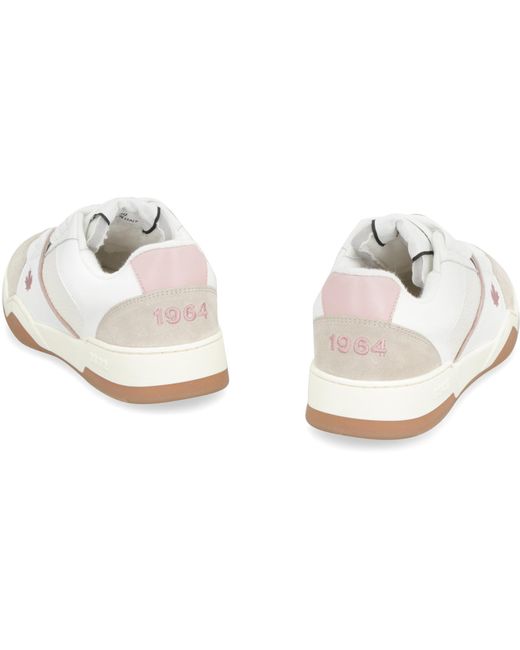 DSquared² White Spiker Leather Low-top Sneakers