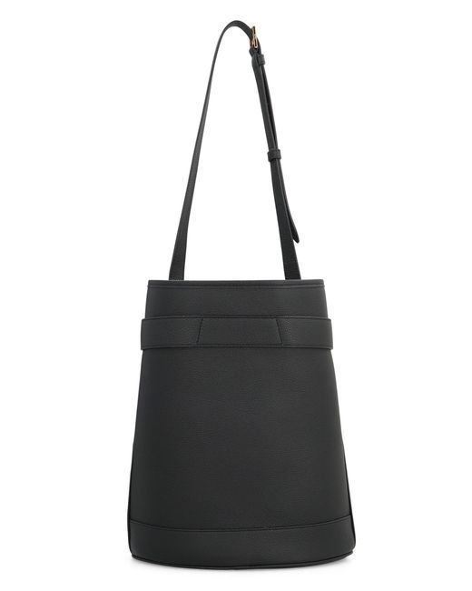 Tom Ford Black Medium Bucket Bag With Adjustable Shoulder Strap And Buckle Closure