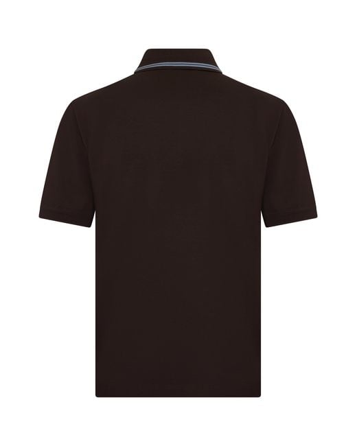 Herno Black Short-Sleeved Polo for men