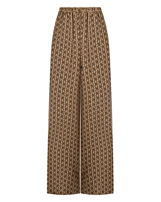 Max Mara Natural Printed Wide-Leg Pants